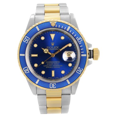 rolex acciaio oro quadrante blu|rolex sottomarino stampato.